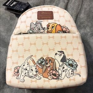 Loungefly Mini Backpack NWT Disney dogs Lady and the Tramp Dalmatians Copper